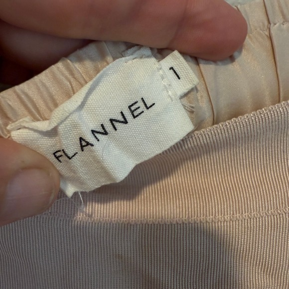 Flannel Skirt Size 1 Beige Gold Elastic Waist Midi High Low Hem Flowy - Picture 2 of 3